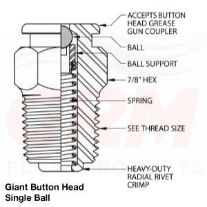 grm giant button head, single ball fittings